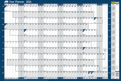 Sasco Original Year Wall Planner 2024 Unmounted W915 x H610mm - 2410215