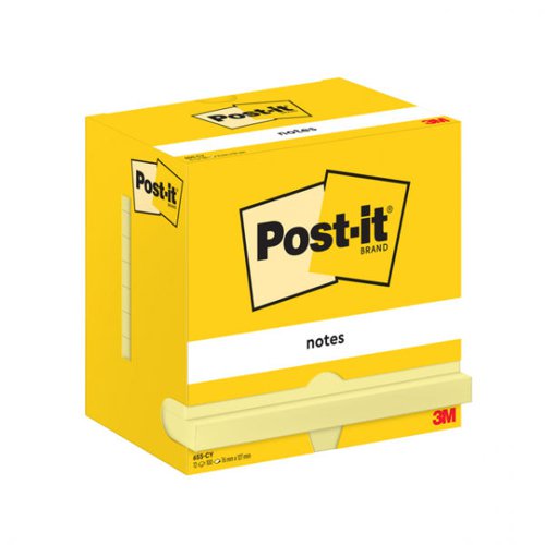 Post-it Notes 76x127mm 100 Sheets Canary Yellow (Pack 12) 7100290165