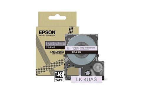 Epson LK-4UAS Gray on Soft Purple Tape Cartridge 12mm - C53S672107