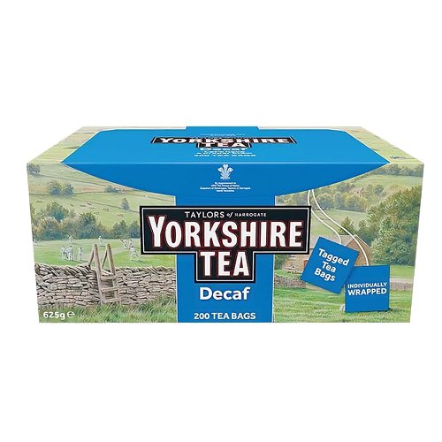 Yorkshire Tea Decaffeinated Tea Bags Enveloped and Tagged (Pack 200) 0403540