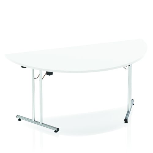 Dynamic Impulse 1600mm Folding Semi circle Table White Top I000712