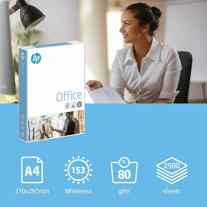 HP Office A4 Printer Paper White 80 gsm Matt 2500 Sheets